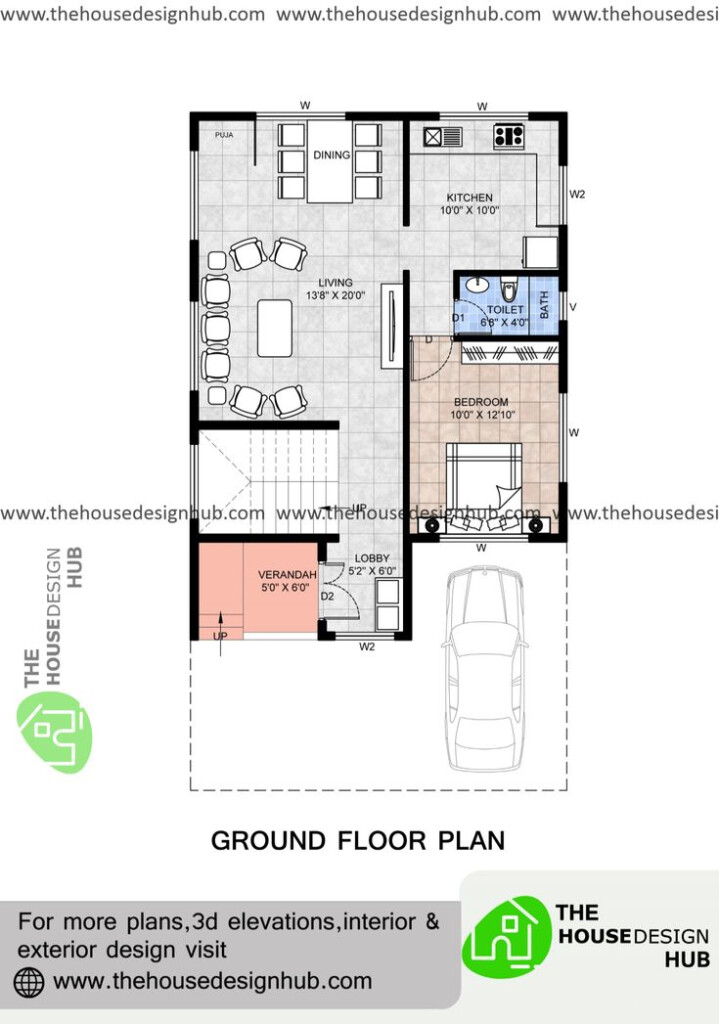 1 BHK House Plan In 800 Sq Ft Free House Plans Bedroom House Plans  - 1-800 SQ FT House Plans