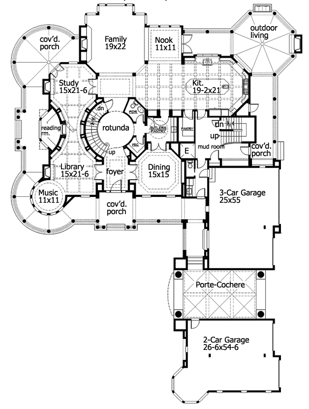 10 000 Square Foot Newport CA Mansion Main Level Floor Plan Luxury  - 10 000 SQ FT And More House Plans