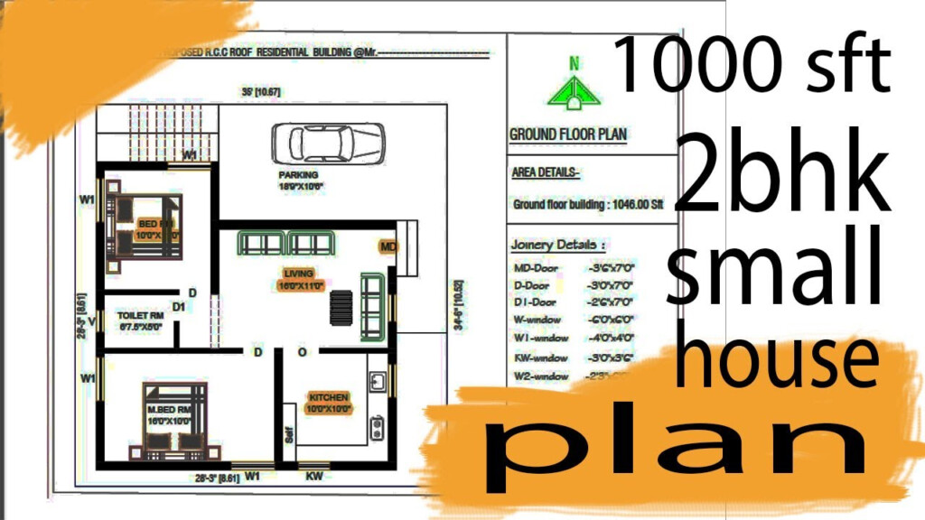 1000 Sq Ft House Plans With 2 Bedroom Indian Style House Plan YouTube - 1000 SQ FT House Plans 2 Bedroom Indian Style