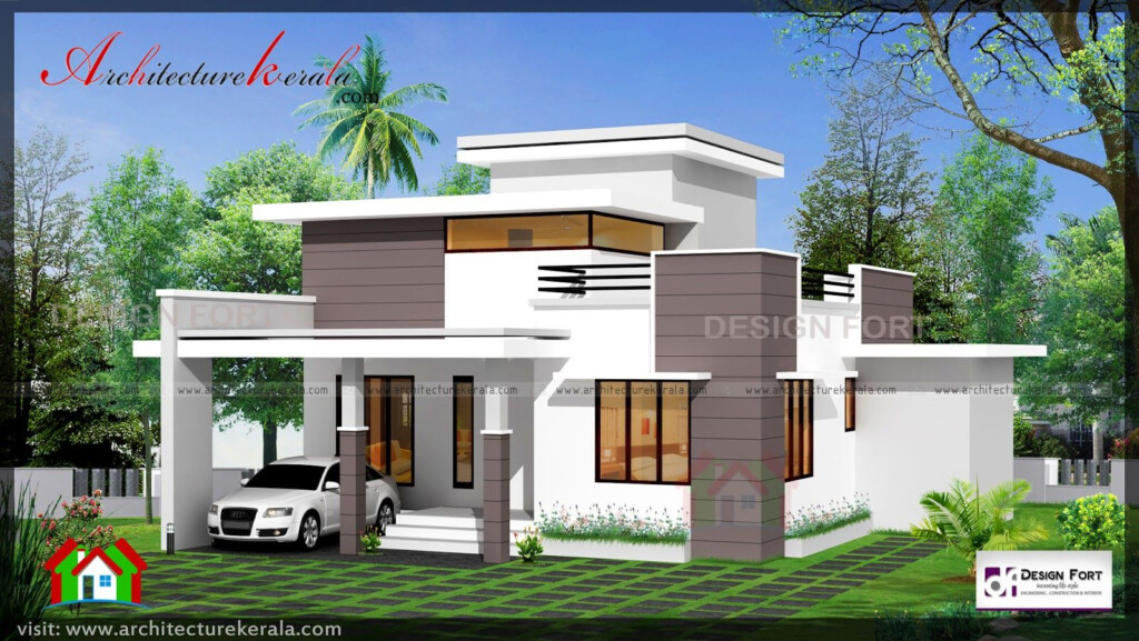 1000 SQUARE FEET 2 BED HOUSE PLAN AND ELEVATION ARCHITECTURE KERALA  - 2 Bhk 1000 SQ FT House Plan