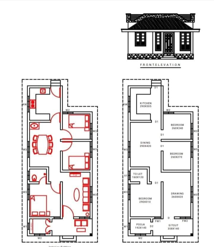 1050 Sq Ft House Plans - 3 Bedroom House Plans 1050 SQ FT Vaulted Ceiling