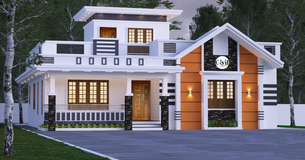 1100 Sq Ft 2BHK Modern Single Floor House And Free Plan Engineering  - House Plan Design 1100 SQ FT