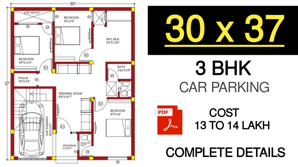 1100 Sq Ft Bungalow Floor Plans With Car Parking Viewfloor co - 1100 SQ FT House Plan With Car Parking