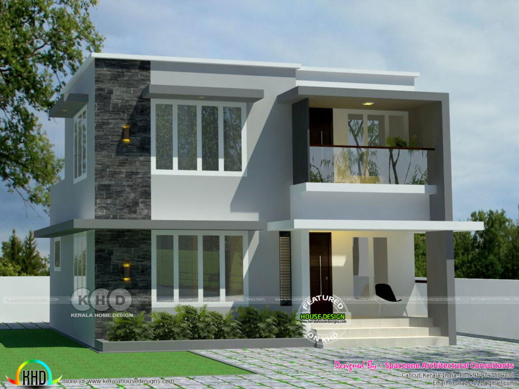 1200 Sq ft 4 Bhk Flat Roof House Plan Kerala Home Design And Floor  - 1200 SQ FT Modern House Plan