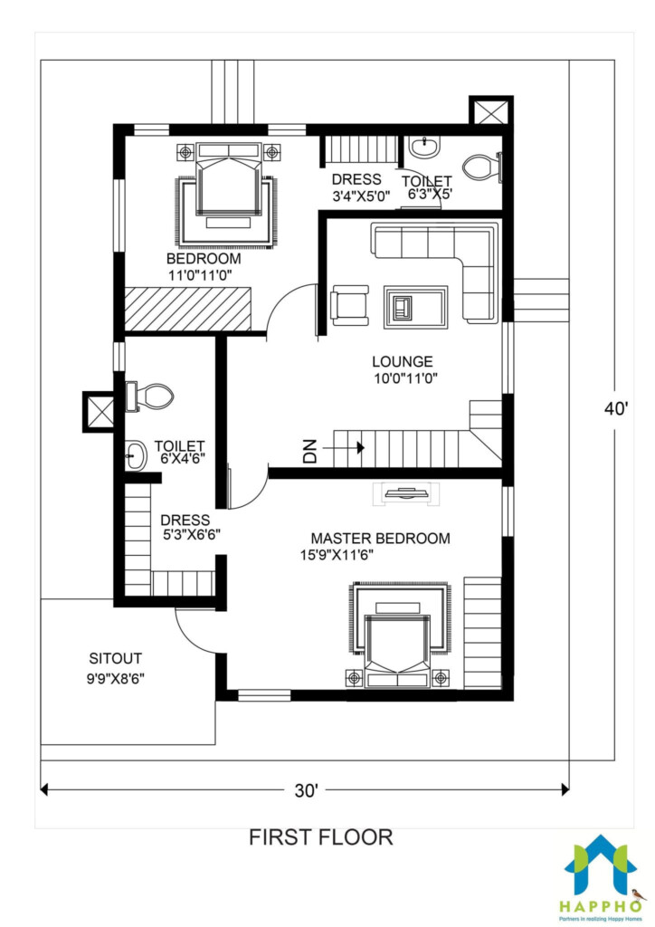 1200 Sq Ft House Plan Elevation 1200 Square Feet Home Plan And  - 1200 SQ FT House Plan East Facing