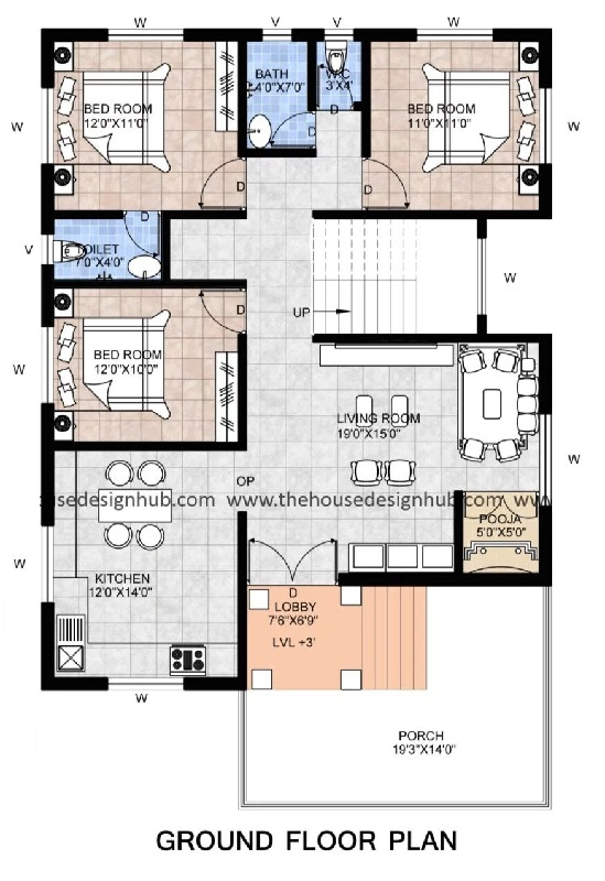 1200 Square Feet 4 Bedroom House Plans Www resnooze - 1200 SQ FT House Floor Plan