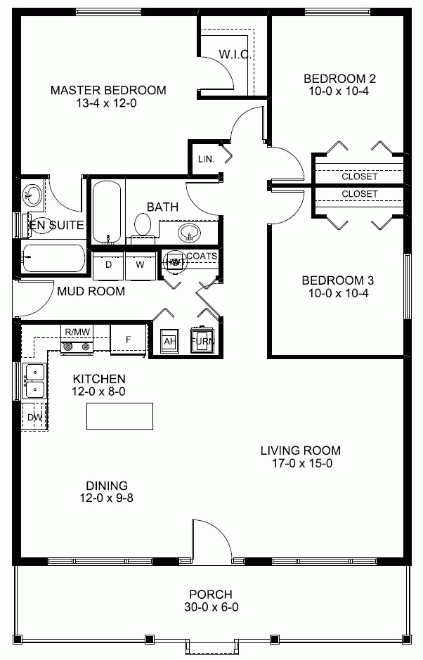 1260 Sq Ft Economical Rancher Home W Front Porch HQ Plans Pictures  - 1260 SQ FT House Plan