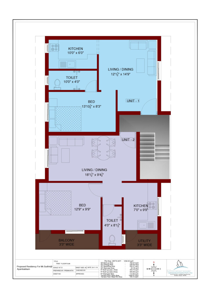 1300 Sq Ft House Plans 2 Story Indian Style House Indian Duplex Plans  - 1300 SQ FT House Plans 2 Bedroom Indian Style