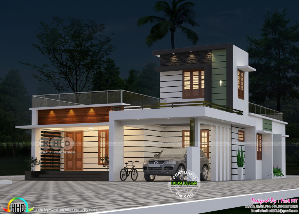 1350 Sq ft 2 Bedroom Modern Home Plan Kerala Home Design And Floor  - 1350 SQ FT House Plan India