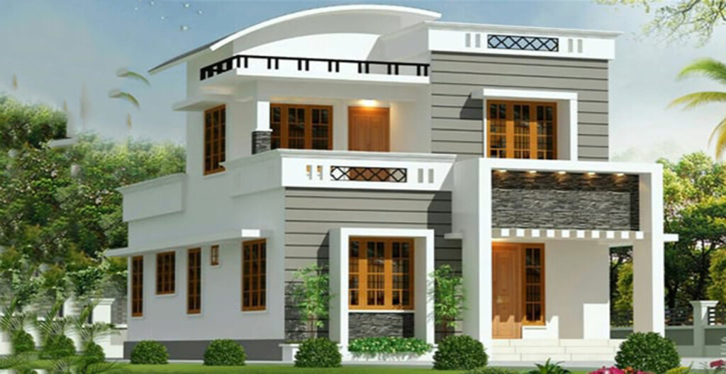 1400 Sq Ft 3BHK Contemporary Style Double Floor House And Free Plan  - Modern House Plans 1400 SQ FT