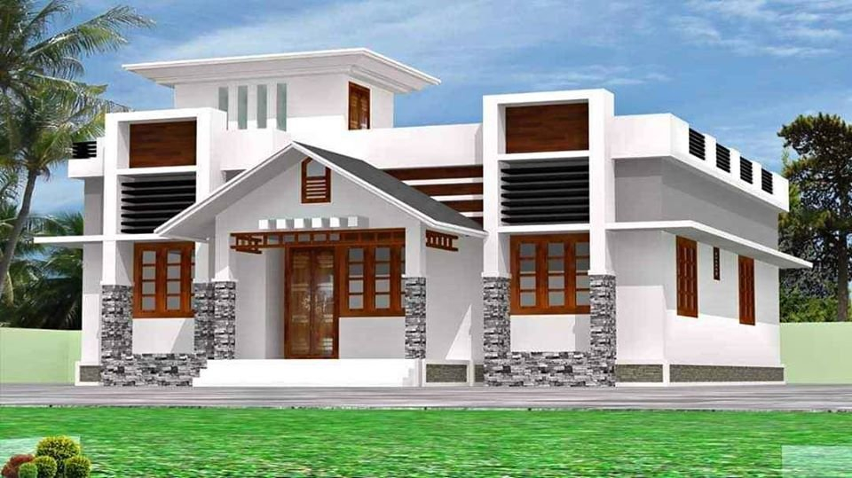 1450 Square Feet 3 Bedroom Beautiful Single Floor House And Plan Home  - 1450 Sq.Ft House Plan