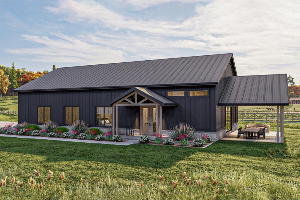 1500 Sq Ft Barndominium Style House Plan With 2 Beds And An Oversized  - Single Story House Plans 1500 SQ FT