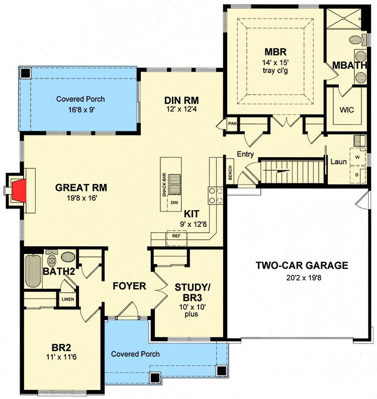 1500 Sq Ft Plan Cottage House Plans Floor Plans House Plans - 1500 SQ FT Cottage House Plans