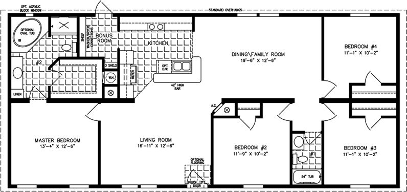 1600 Sq Ft 4 Bedrooms A Good Use Of Space Modular Home Floor Plans  - 1600 SQ FT 4 Bedroom House Plans