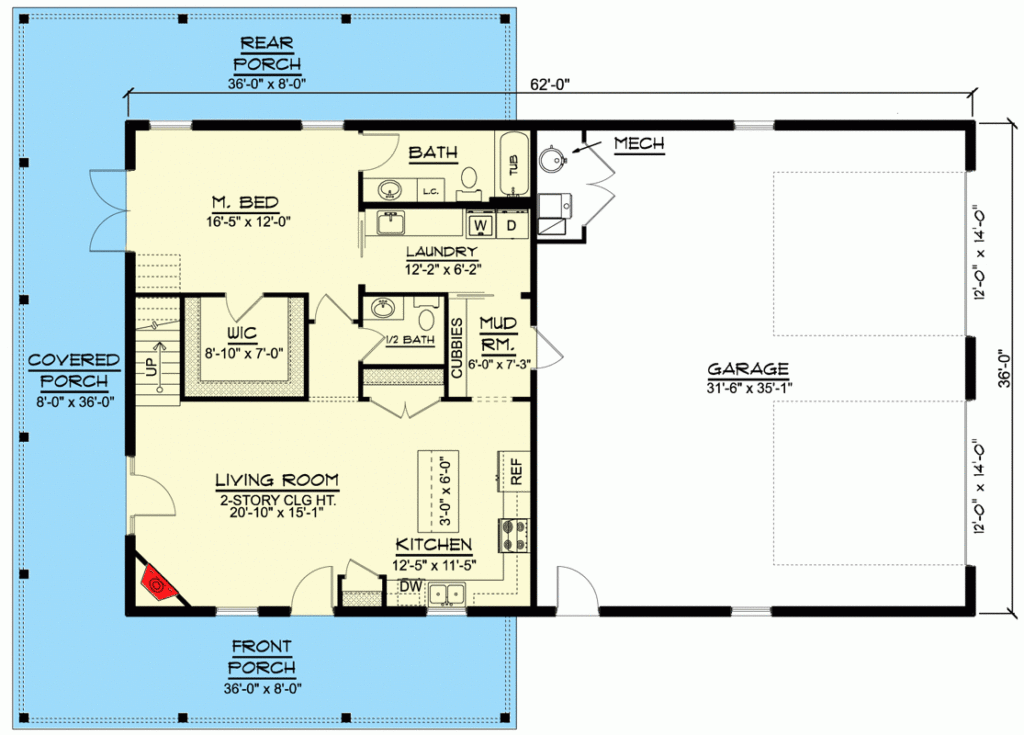 1600 Square Foot Barndominium Style House Plan With 2 Car Side Entry  - 1600 SQ FT House Plans With Garage