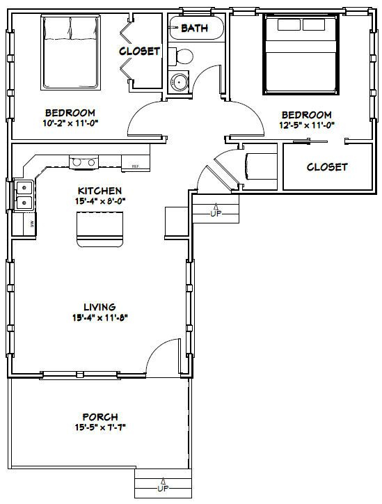 16x32 House 16X32H2J 767 Sq Ft Excellent Floor Plans House Huis - 767 SQ FT House Plans