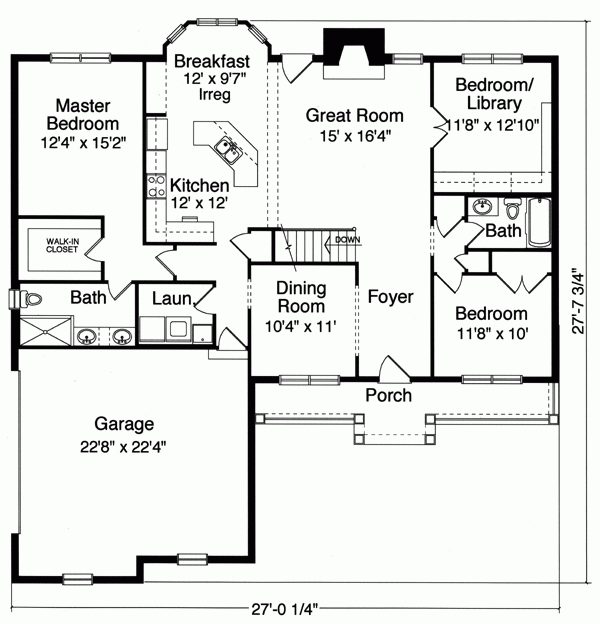 1700 Sq Ft House Plans With Walk Out Basement Southern House Plan 3  - 1700 To 2000 SQ FT House Plans