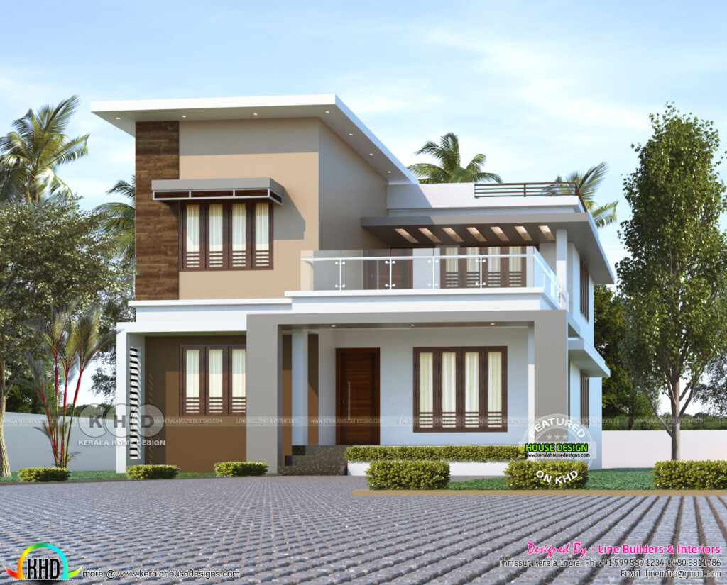 1780 Sq ft 3 Bedroom Flat Roof House Plan Kerala Home Design And  - 1780 SQ FT House Plans