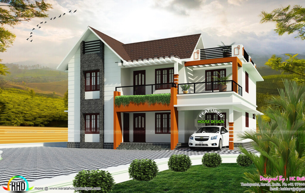 1800 Sq ft 2 Floor House Plan Kerala Home Design And Floor Plans 9K  - 1800 SQ FT Indian House Plans