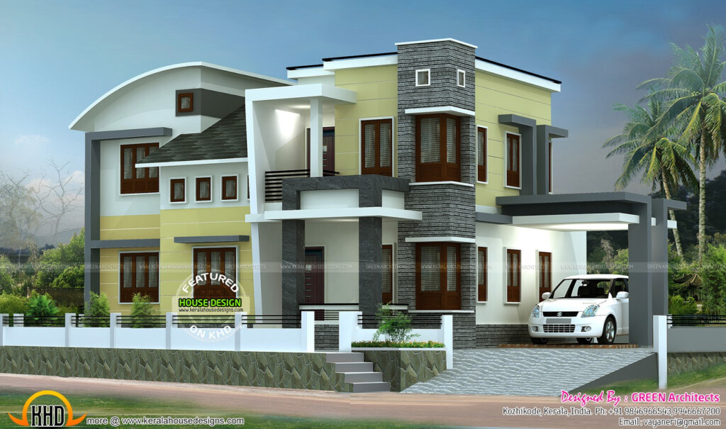 1800 Sq ft Double Storied Home Plan Kerala Home Design And Floor  - 1800 SQ FT Modern House Plans Kerala