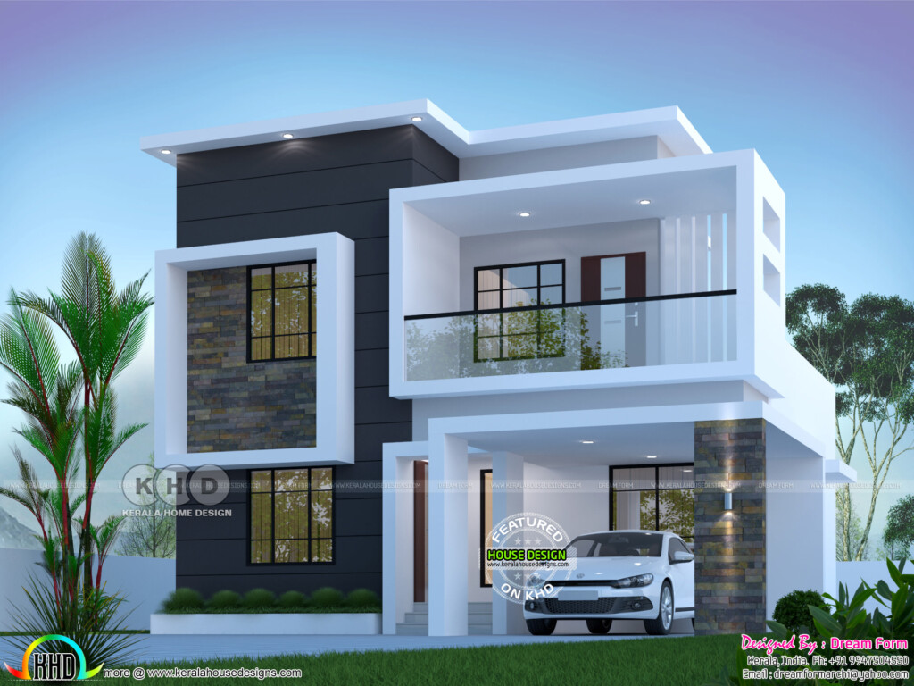 1800 Sq Ft Modern House Plans Kerala - 1800 SQ FT House Plan With Car Parking