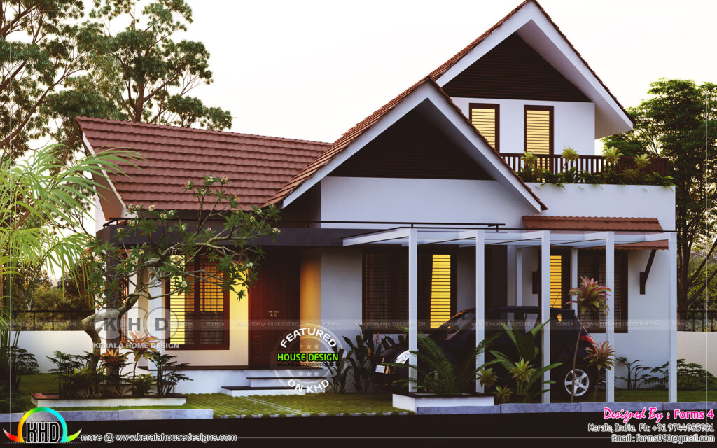 1800 Square Feet 3 Bedroom Sloped Roof Home Kerala Home Design And  - 1800 SQ FT Modern House Plans Kerala