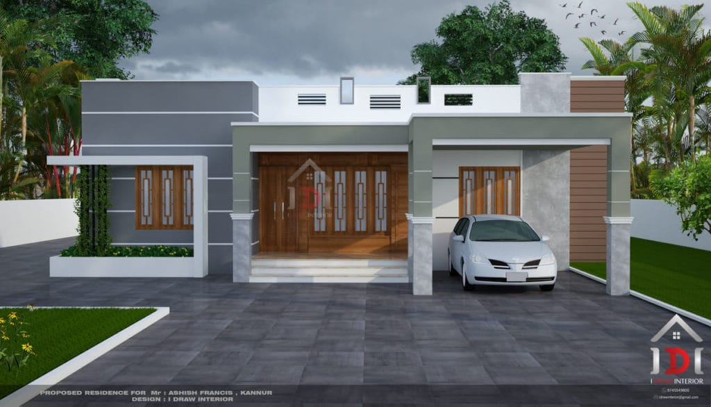 1850 Sqft Beautiful 4 Bedroom Single Floor House With Free Plan  - 1850 SQ FT 4 Bedroom House Plans