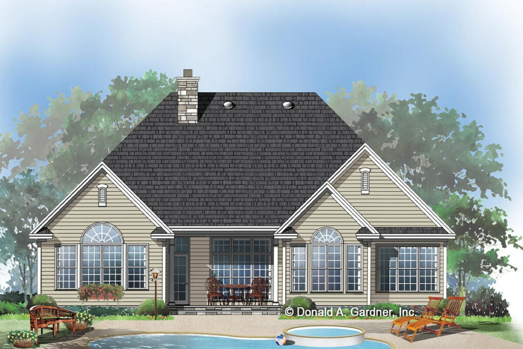 1900 Square Foot House Plan With Stone And Siding Exterior 444237GDN  - Basic 1900 SQ FT House Plans