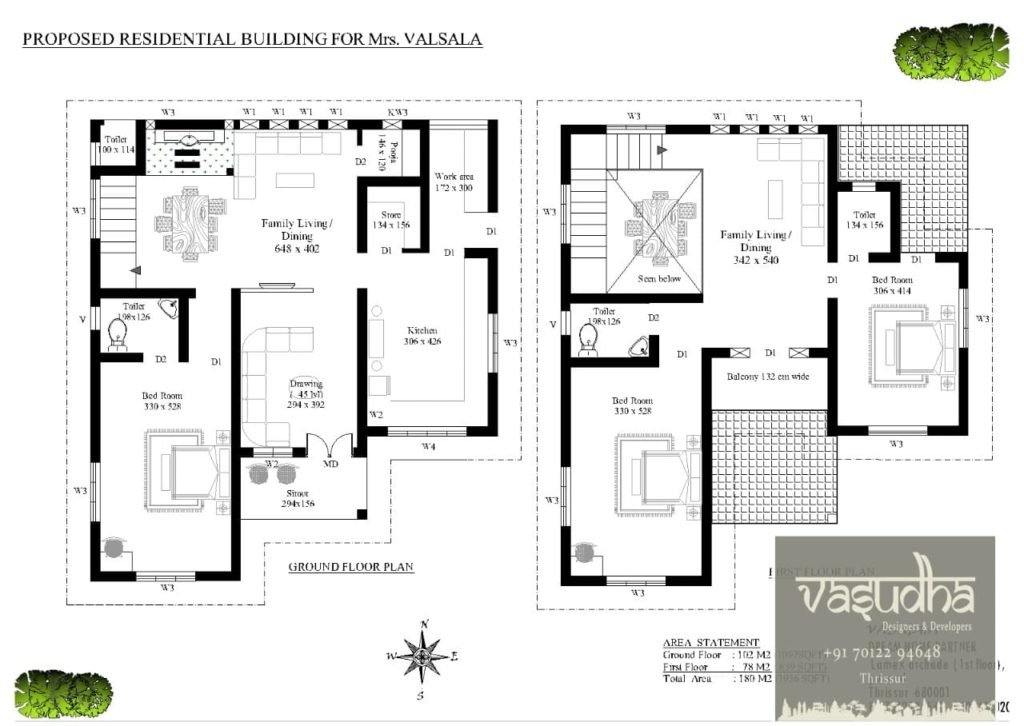 1950 Sq Ft 3BHK Contemporary Style Two Storey House And Free Plan 1  - 1950 SQ FT House Plans