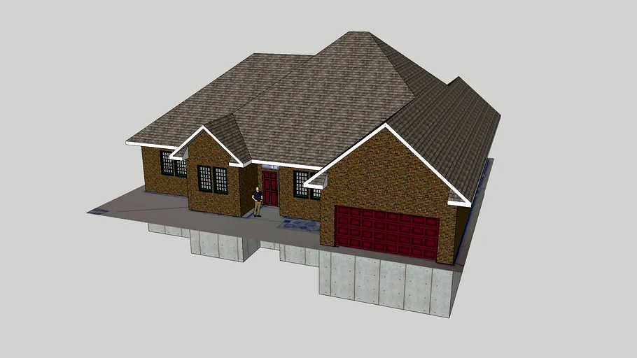 1950 Sq Ft House Plan 3d Model - 1950 SQ FT House Plans