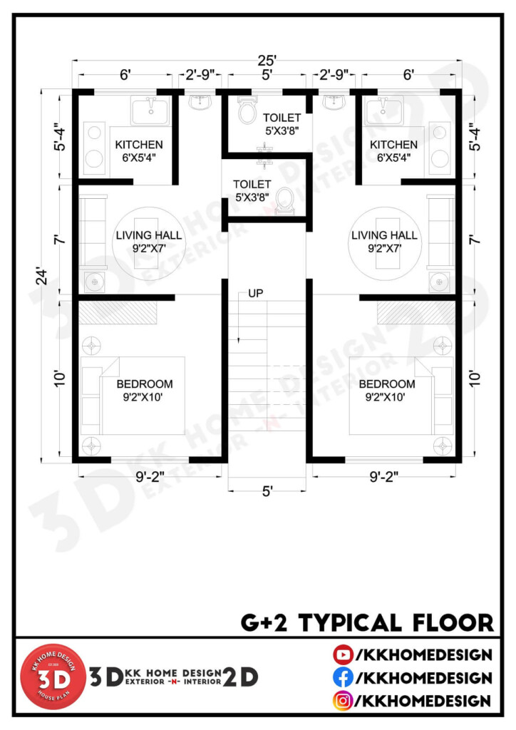 1BHK 6 Flat 25x24 Feet Small Space House 600 Sqft House Plan Full  - 600 SQ FT House Plans