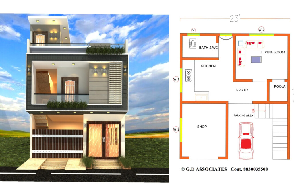 1bhk House Plan In 500 Sq Ft Archives G D ASSOCIATES - 500 To 700 SQ FT House Plans