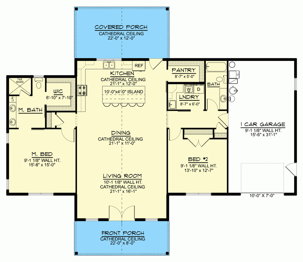 2 Bed 1700 Square Foot Rustic One Story House Plan With Vaulted Open  - 1400 To 1700 SQ FT House Plans