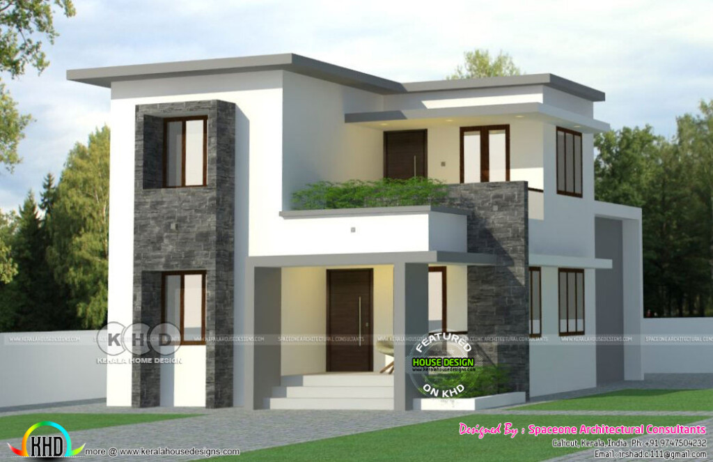 2 Bedroom 1300 Sq ft Flat Roof House Kerala Home Design And Floor  - 2 Bedroom 1300 SQ FT House Plans