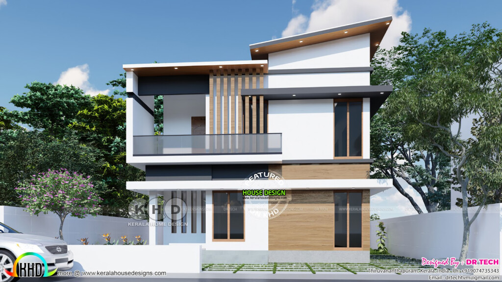 2 Bedroom 1450 Sq ft Modern House Plan Kerala Home Design And Floor  - 1450 Sq.Ft House Plan