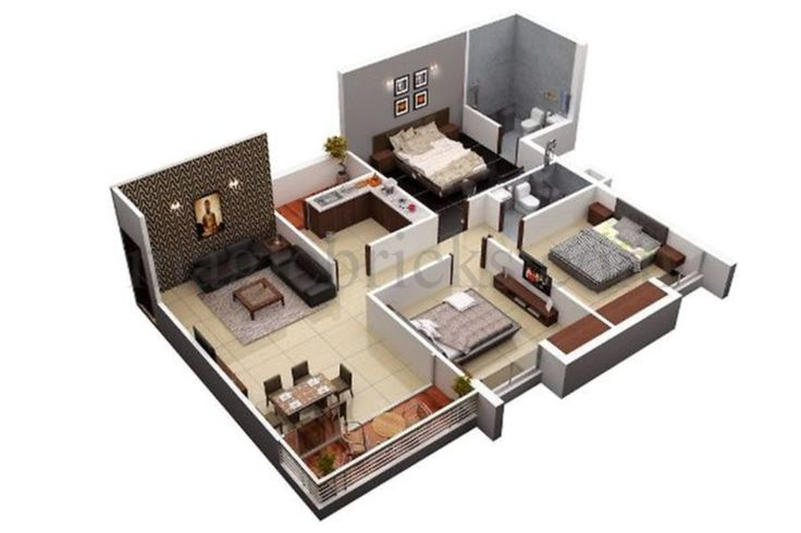 2 BHK Builder Floor 550 Sqft Small House Layout House Plans Shop  - 550 SQ FT House Plans In India