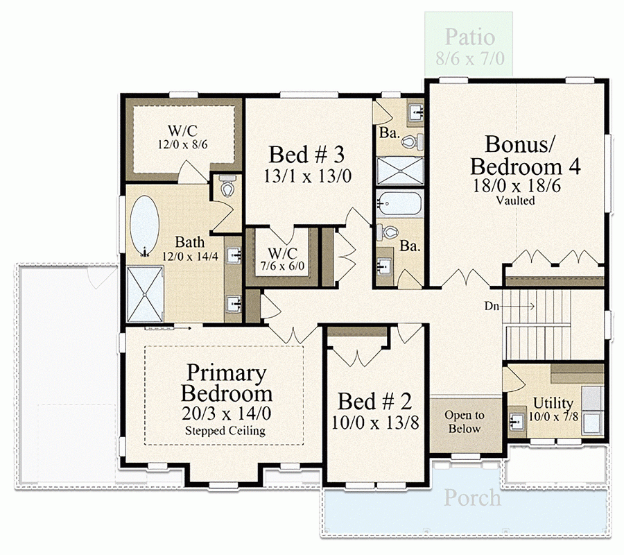 2 Story New American Farmhouse Under 3300 Square Feet With Two Flex  - 3300-3700 SQ FT Farm House Plans