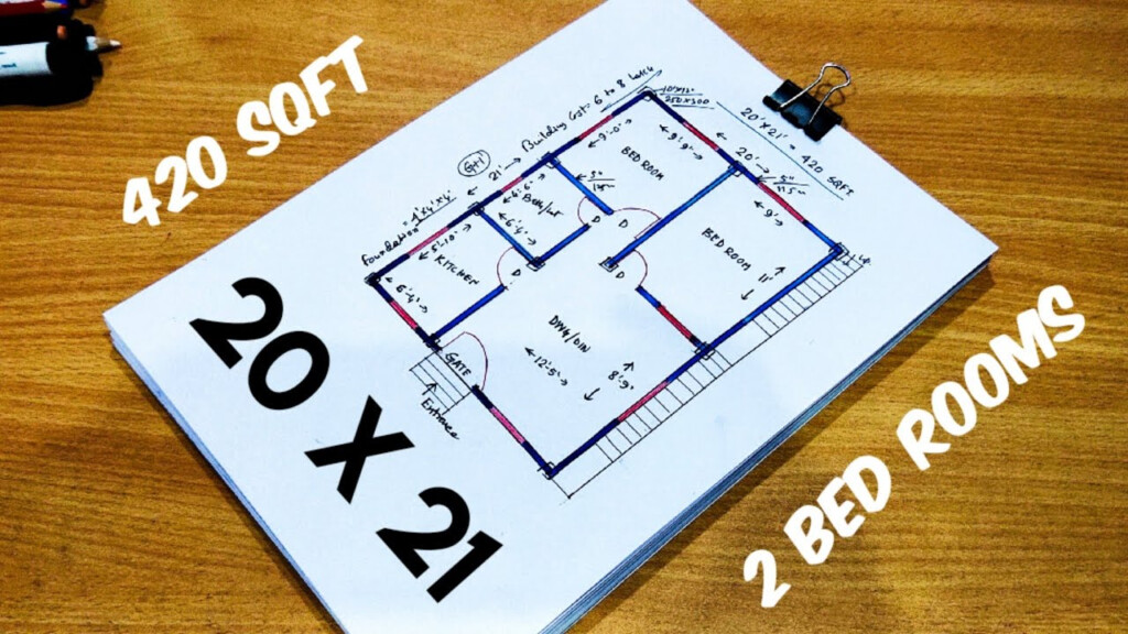 20 X 21 Sqft House Design II 20 X 21 Ghar Ka Naksha II 420 Sqft House  - House Plan 420 SQ FT