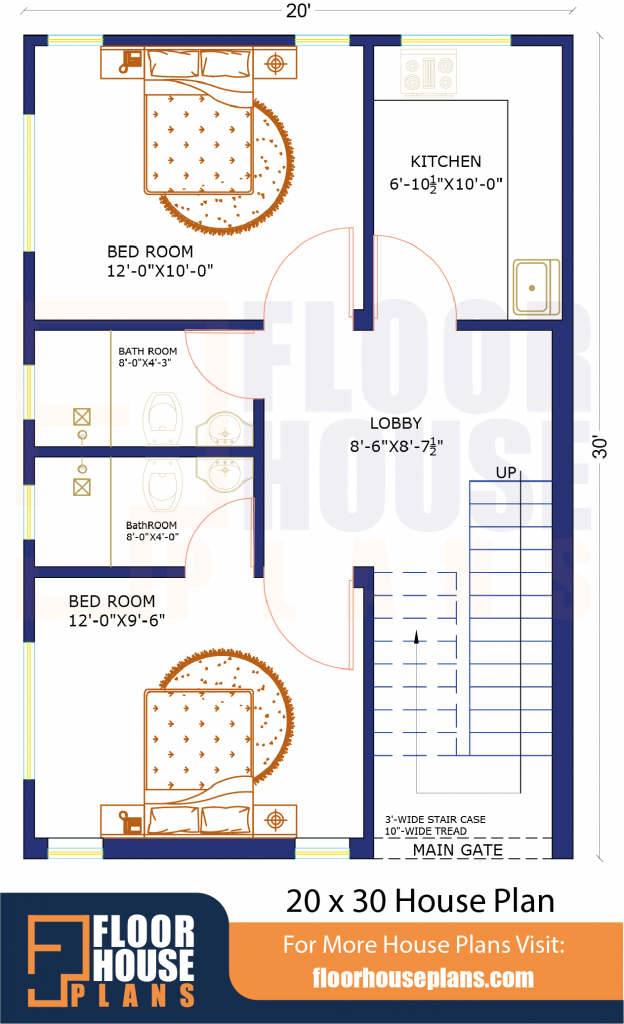 20 X 30 House Plan Modern 600 Square Feet House Plan - 600 SQ FT House Plan 20 30