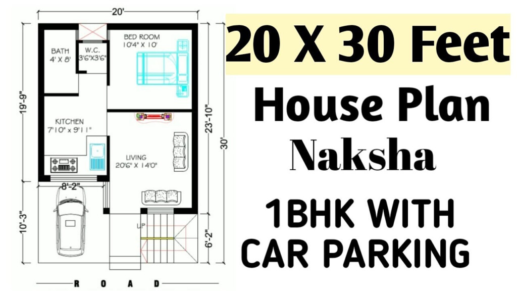 20 X 30 Small House Plan 20 30 House Plan With Parking 600 Sqft  - 600 SQ FT House Plan 20 30