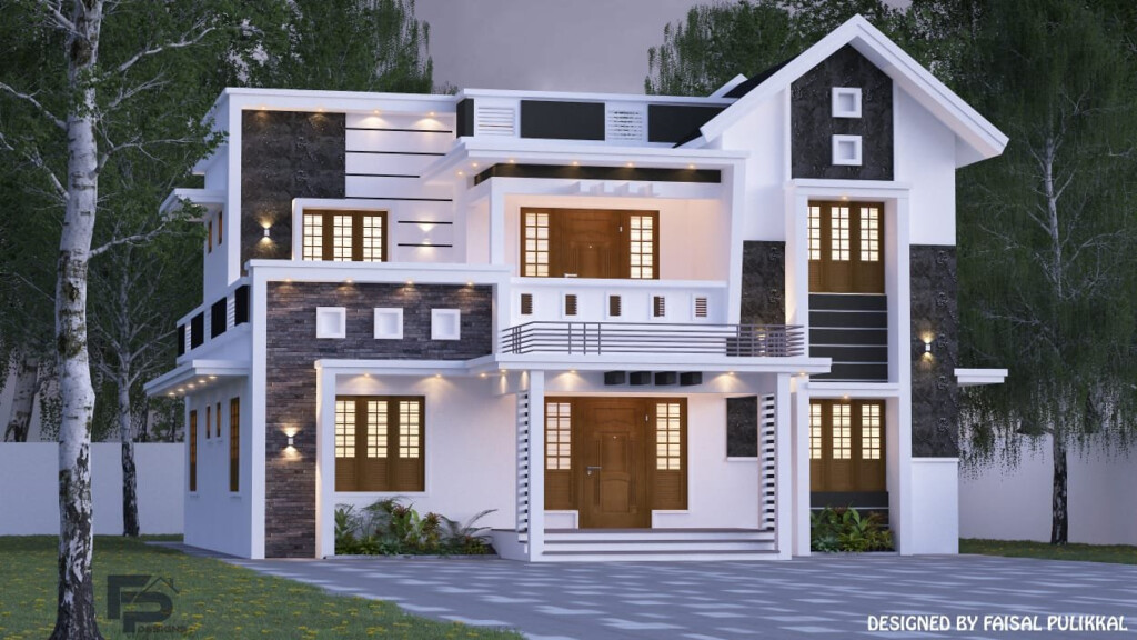 2000 Sq Ft 5BHK Contemporary Style Two Storey House And Free Plan  - House Plan 2000 SQ FT