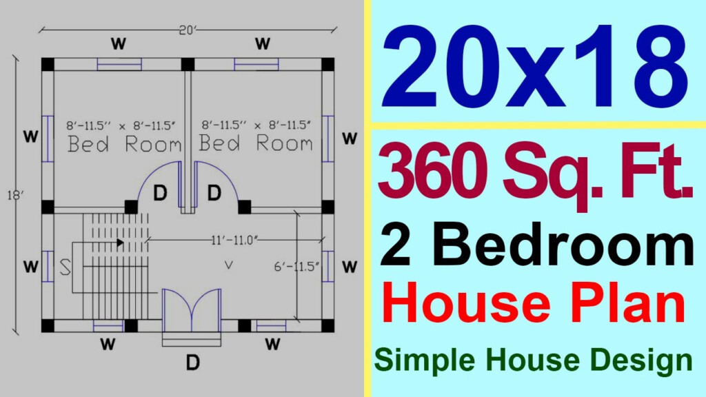 20x18 House Plan 360 Sq Ft 2 Bedroom House Plan 2 BHK House Plan  - House Plan For 360 SQ FT