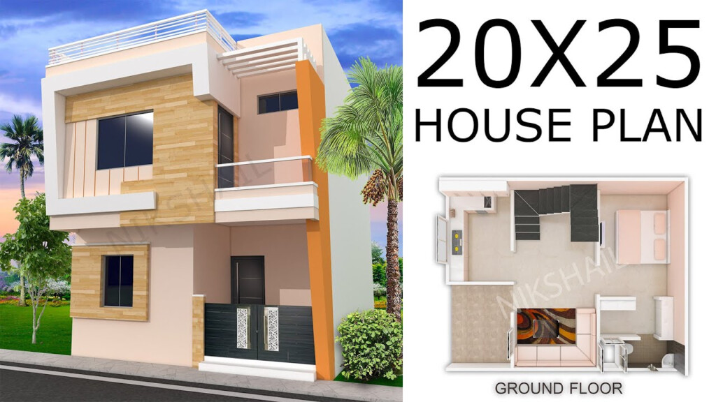 20X25 House Design 500sqft 1bhk House Plan With 3d Elevation By  - 500 SQ FT House Plan 3D