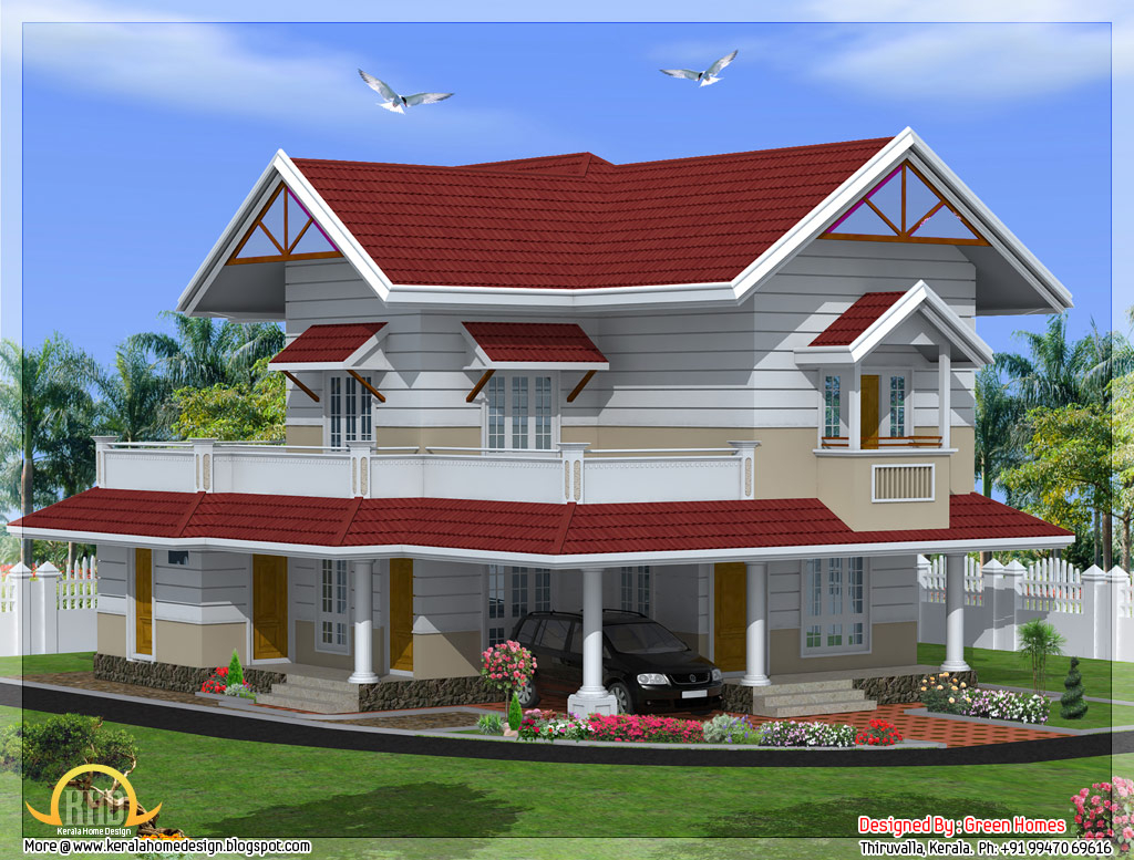 2100 Sq Feet 3 Bedroom Kerala Style House Indian House Plans - 2100 SQ FT House Plans In India