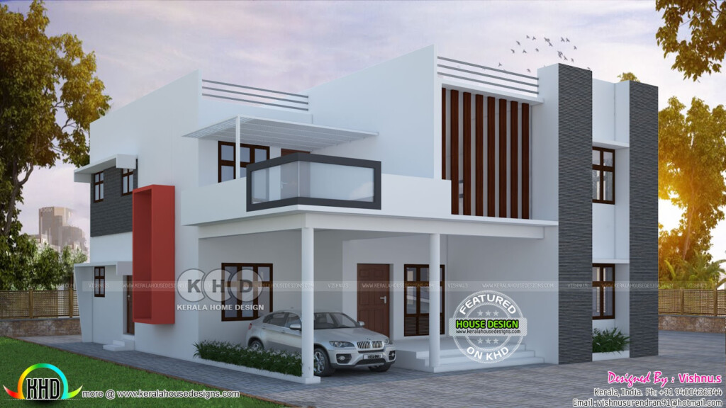 2100 Sq ft Double Storied Modern House Kerala Home Design And Floor Plans - 2100 SQ FT House Plans In India