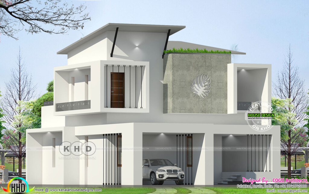 2100 Square Feet 4 Bedroom Box Model Contemporary House Plan Kerala  - 4 Bedroom 2100 SQ FT House Plans