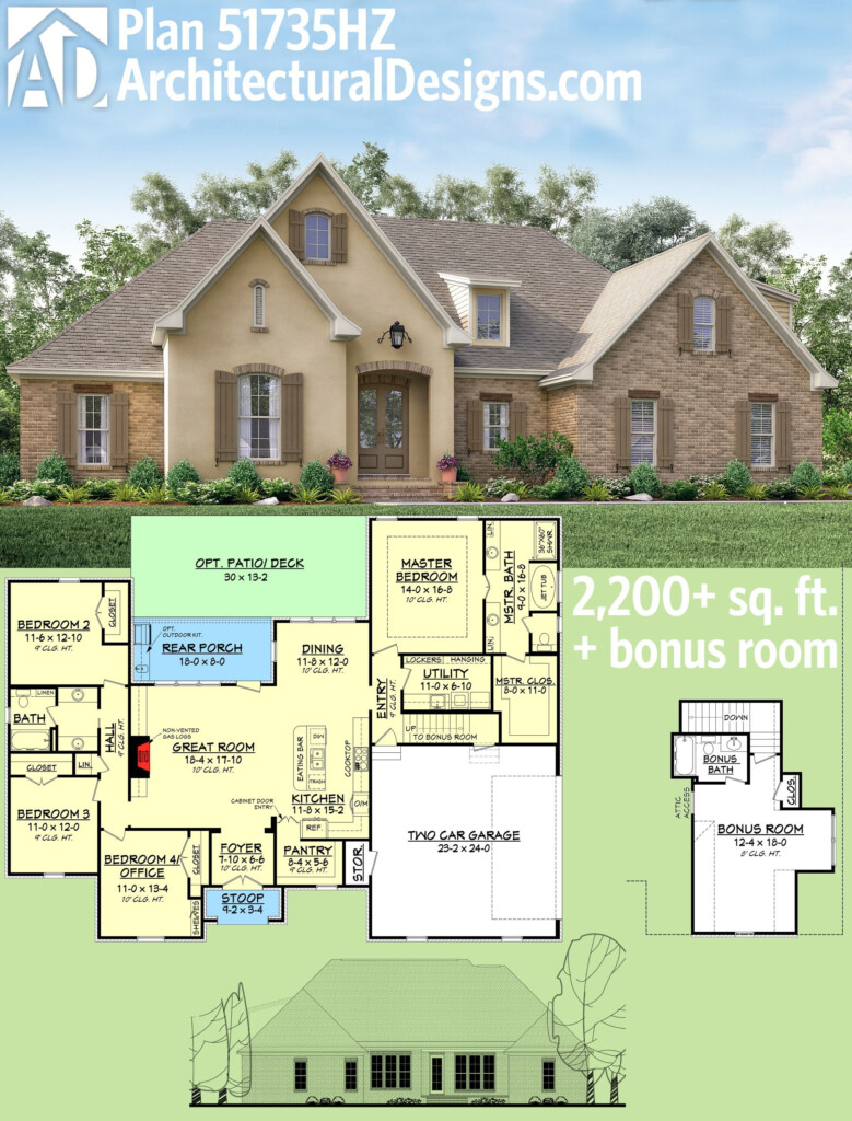 2200 Sq Foot House Plans Printable Templates Free - 3Br 2.5Ba Single Story House Plans 2200 SQ FT