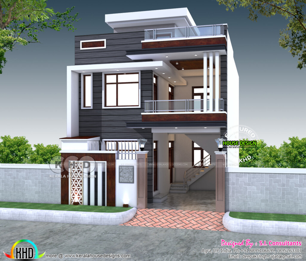 2200 Sq ft 4 Bedroom India House Plan Modern Style Kerala Home Design  - Modern House 2200 SQ FT House Plans