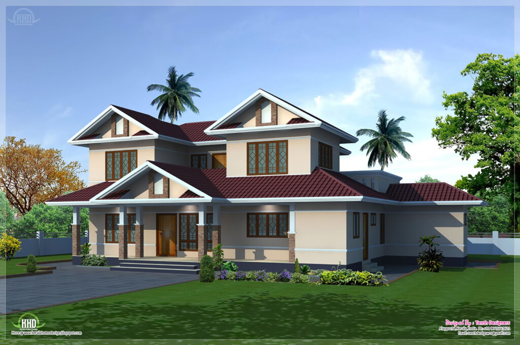 2400 Sq feet Villa Exterior And Floor Plan Kerala Home Design And  - 2400 SQ FT House Plans Kerala