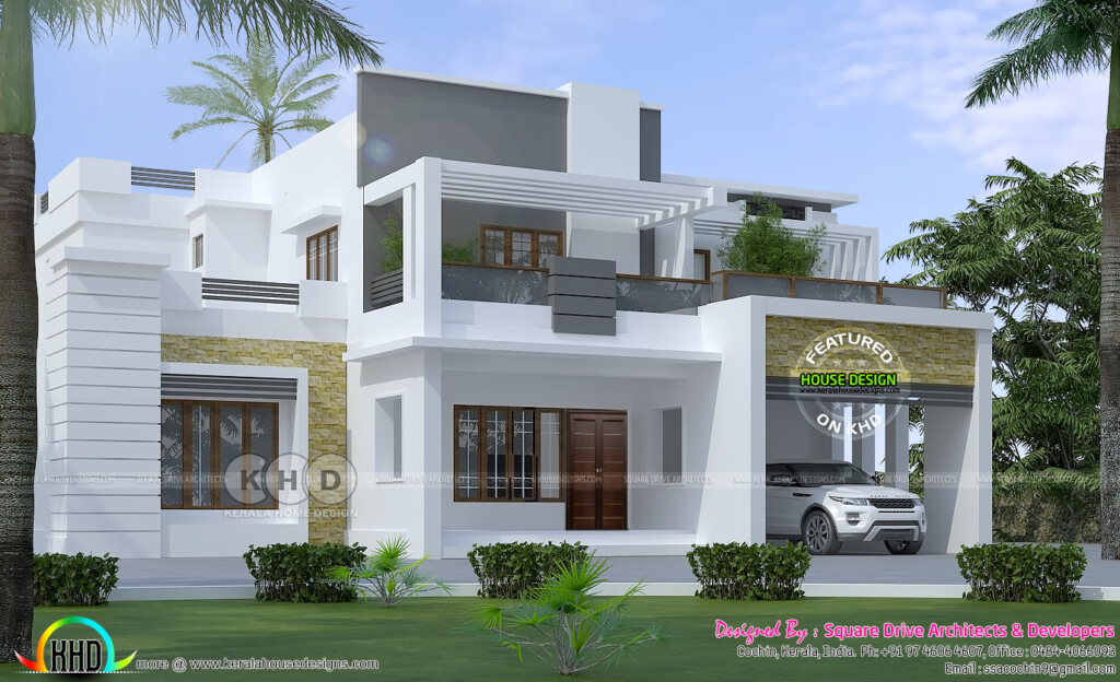 2400 Sq ft Modern 4 BHK Contemporary House Kerala Home Design And  - 4 Bhk House Plan In 2400 SQ FT